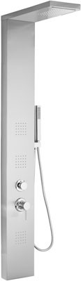 Parete attrezzata multifunzione mod. manhattan acciaio inox lucidato