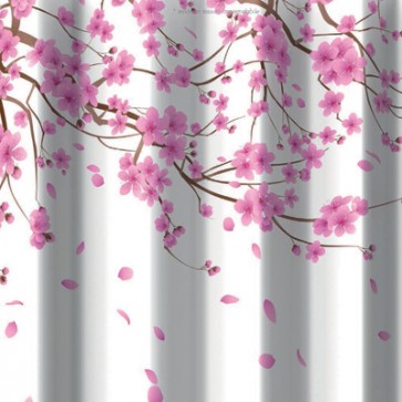 Tenda per doccia 2 lati in tessuto cm 180 x 200 mod. sakura rosa 