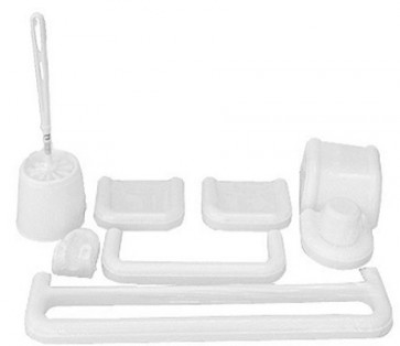 Set bagno 8 pezzi serie imma modello new bianco