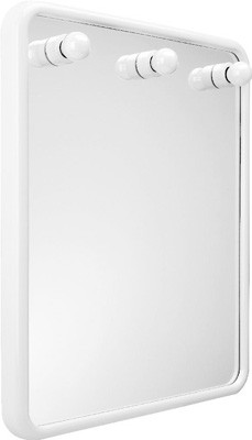Specchio quadro con tre luci serie linea bianco