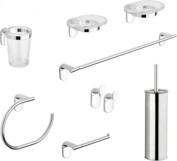 Set accessori bagno 8 pezzi serie zero metaform cromo