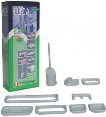 Kit accessori bagno serie luca mod.new 9 pz bianco