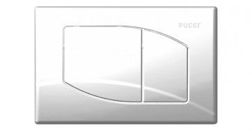 Placca per cassetta incasso pucci eco 2 pulsanti rombo 2011 bianca