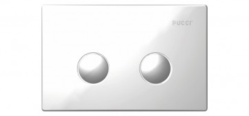 Placca per cassetta incasso pucci eco 2 pulsanti sfera 2011 bianca