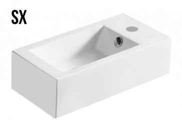 Lavabo da appoggio rettangolare cm 50 x 25.5 vasca a destra