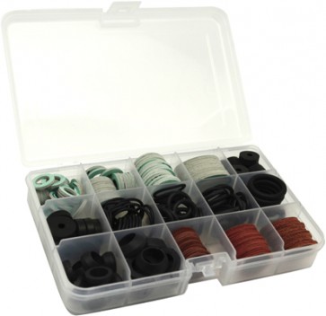 Scatoletta assortita con pz. 222 guarnizioni in 15 mini-box 
