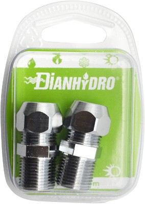 Nipples bicono cromato per cannette blister pz.2 x (3/8x3/8) diam. 10