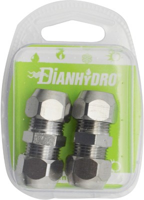 Raccordo diritto doppio con dadi conici cromato blister pz.2 x (3/8x3/8) diam.10