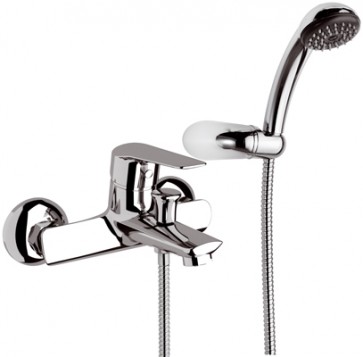 Monocomando vasca esterna con accessori linea essenza cromo
