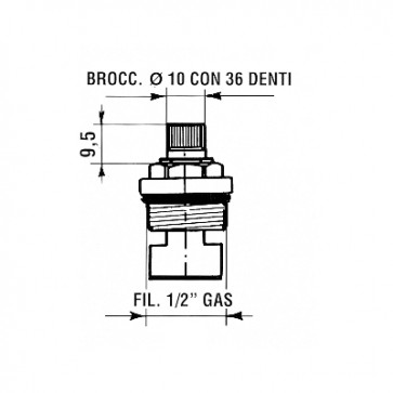 Conf. 2 pz movimento ceramico serie prima mod.13v fil. 1/2" gas 