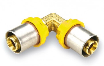 Raccordo per gas curvo doppio diam. 20