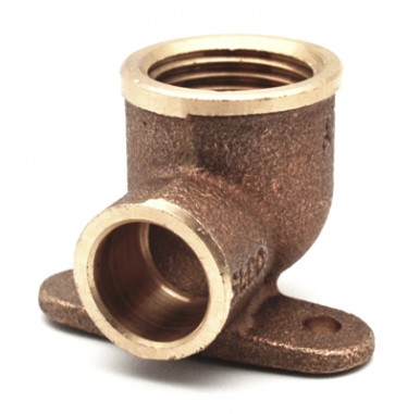 Gomito bronzo f. con 2 flange a saldare 3/4 x 22