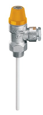 Valvola di sicurezza combinata temperatura e pressione m 1/2" x diam. 15 6 bar