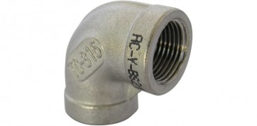 Gomito a 90° ff acciaio inox 3/8"