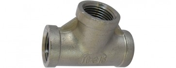 Tee a 90° f. f. f. acciaio inox 3/8"