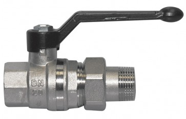 Valvola a sfera per collettore mf con bocchettone e leva 1/2'' dn 15 pn 64