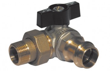 Valvola a sfera attacco a pressare/collettore sx 1" x 28
