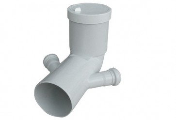 Curva bianca wc prolungata attacco bicchiere doppio valsir diam. 110 / 40