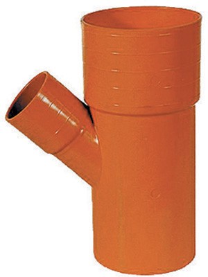 Derivazioni 45° ridotte in pvc rosso diam. 100 x 40