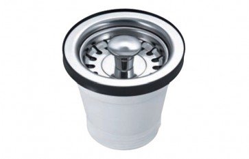 Piletta con cestello per lavelli in acciao inox diam. 70