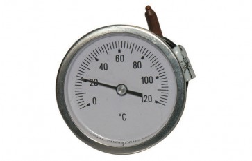 Termometro a capillare fissaggio a staffa per caldaie e forni diam. 60 scala 0/120° c