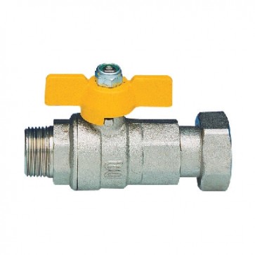 Valvola a sfera a passaggio totale per gas fil. Maschio 3/4" x 1"