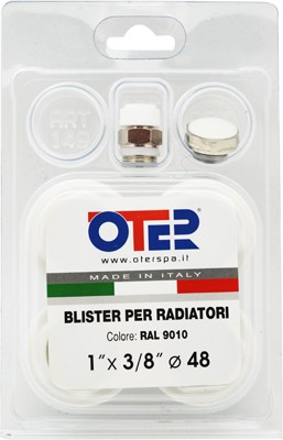 Kit blister per radiatori in ghisa fl 48 1" x 3/8"