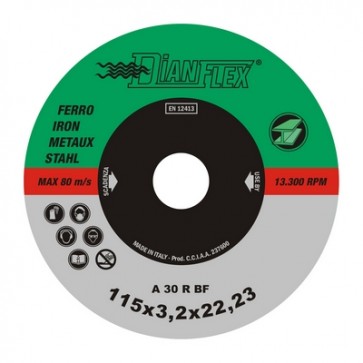 Disco abrasivo per ferro mm 115 x sp. 3.2 ferro