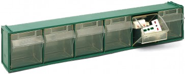 Cassettiera sovrapponibile in pp fox 102 - mm 600x94x h112 verde lxpxh mm 600x94xh.112