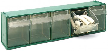 Cassettiera sovrapponibile in pp fox 103 - mm 600x135x h164 verde lxpxh mm 600x135x164