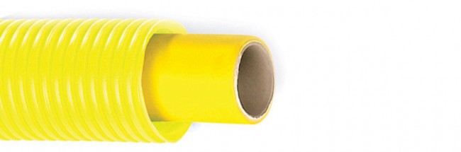 Tubo multistrato per gas con guaina corrugata gialla diam. 20 x 2