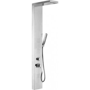 Parete attrezzata multifunzione mod. broadway acciaio inox lucidato