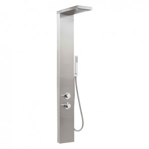 Parete attrezzata mod. manhattan plus con miscelatore termostatico acciaio inox lucidato