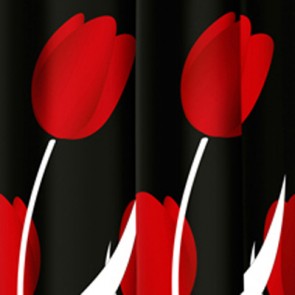 Tenda per doccia 2 lati in tessuto cm 180 x 200 mod. tulipano rosso 