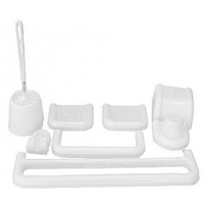 Set bagno 8 pezzi serie imma modello new bianco