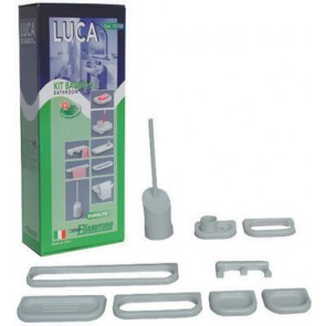 Kit accessori bagno serie luca mod.new 9 pz bianco