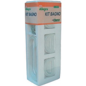 Set accessori bagno 8 pezzi serie allegra bianco