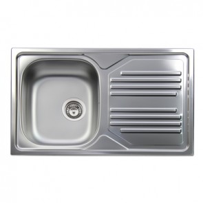 Lavello incasso in acciaio inox con 1 vaschetta cm 86 vasca dx