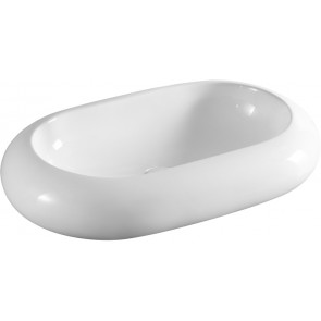 Lavabo d'appoggio mod. la26 cm 63 x 40 bianco