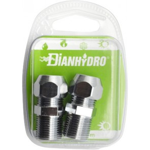 Nipples bicono cromato per cannette blister pz.2 x (3/8x3/8) diam. 10