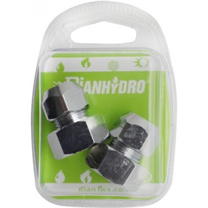 Raccordo mf con dado conico cromato blister pz.2 x (3/8x3/8) diam. 10