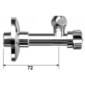 Rubinetto ad angolo con rosone e dado conico corto 1/2 x 3/8