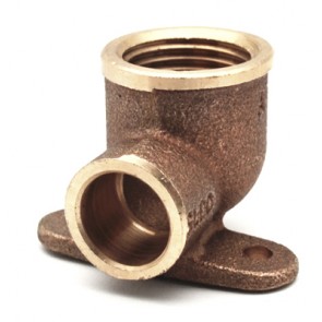 Gomito bronzo f. con 2 flange a saldare 3/4 x 22