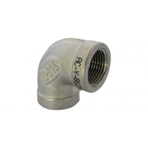 Gomito a 90° ff acciaio inox 3/8"