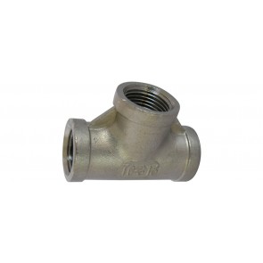 Tee a 90° f. f. f. acciaio inox 3/8"