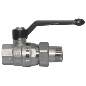 Valvola a sfera per collettore mf con bocchettone e leva 3/4'' dn 20 pn 40