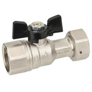 Valvola a sfera diritta a passaggio totale ff dado mobile 1/2"x3/4"