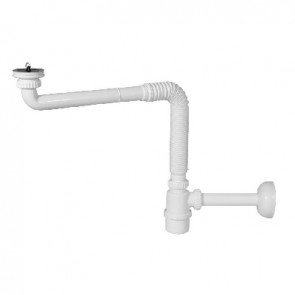 Sifone in pp crea spazio a bottiglia per lavabo senza piletta 1"1/4 - uscita d. 32 mm 