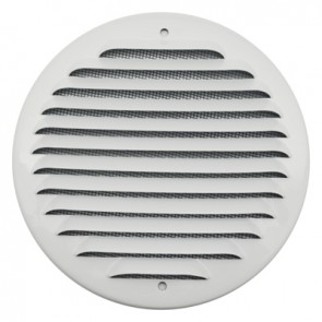 Griglia tonda da sovrapporre in metallo con rete d.150 mm alluminio bianco