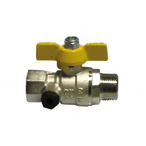 Valvola a sfera gas fm con farfalla gialla 3/4"